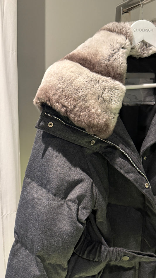 Rabbit fur jacket with gloves