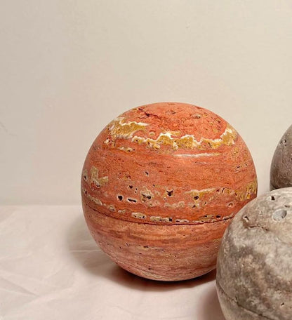 Red Travertine Marble Incense Holder- مبخرة من حجر الترافرتين الأحمر الطبيعي